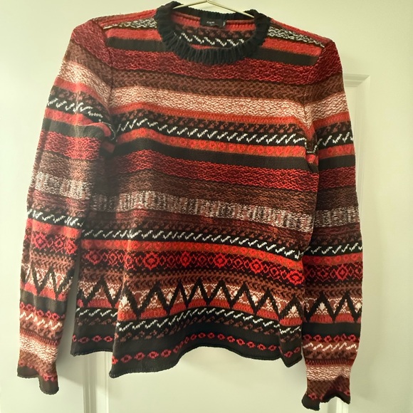 JOSEPH Red Print Crewneck Sweater - Picture 7 of 9